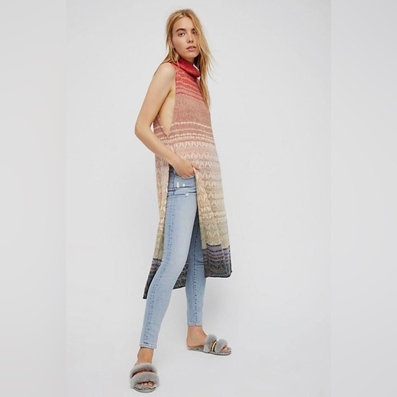 Free People Rainbow Ombre Knit Tunic Sweater - Picture 1 of 9